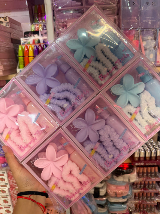 Kit muñequeras con pinza hawaiana