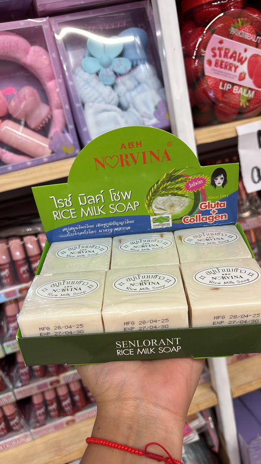 Jabón de arroz con exhibidor