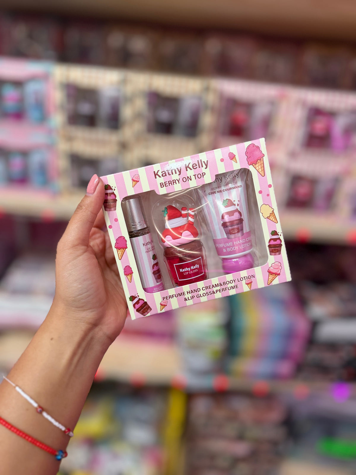 Kit de perfume con crema y gloss