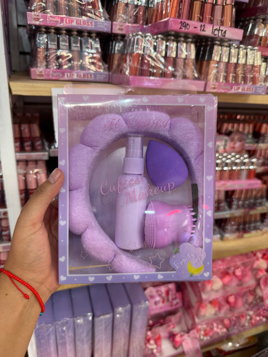 Kit diadema, esponja, pulpo y atomizador