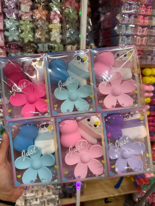 Kit pinza de flor con dos esponjas